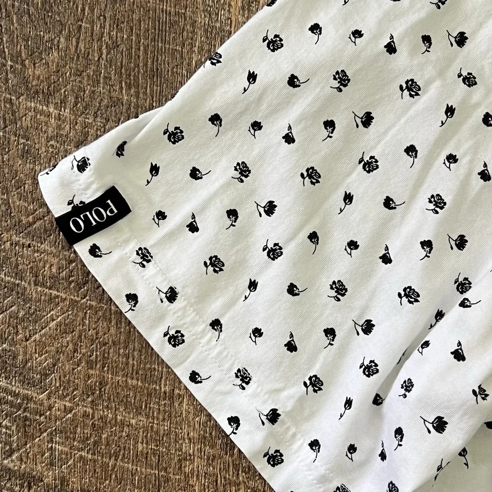 Polo Golf Ralph Lauren Polo Shirt XXL White Black Floral Print Cotton Preppy Dad